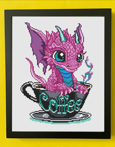 DRAGON CON Coffee With Andi Kit by Ruth Thompson Cross Stitch
