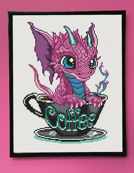 DRAGON CON Coffee With Andi Kit by Ruth Thompson Cross Stitch Kit