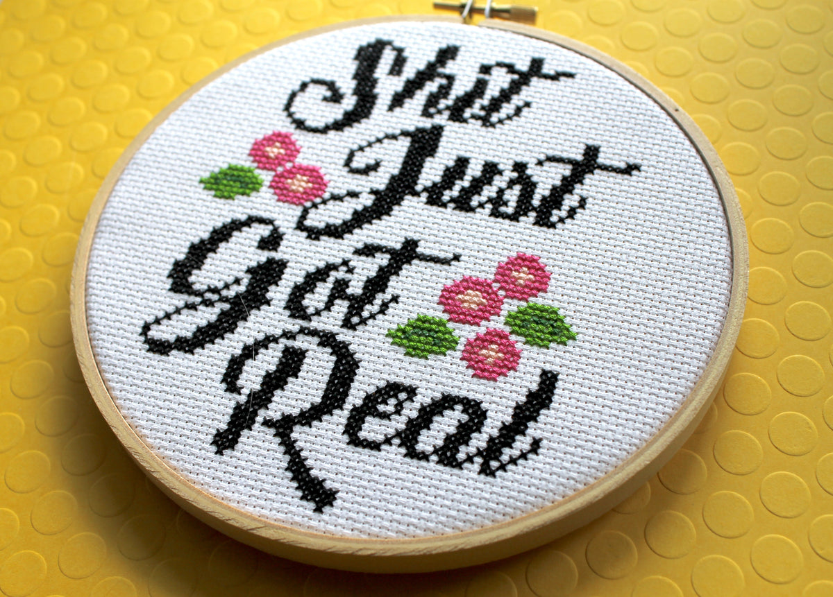 GIT GUD Cross Stitch Pattern. Get Good Gamer Talk (Download Now