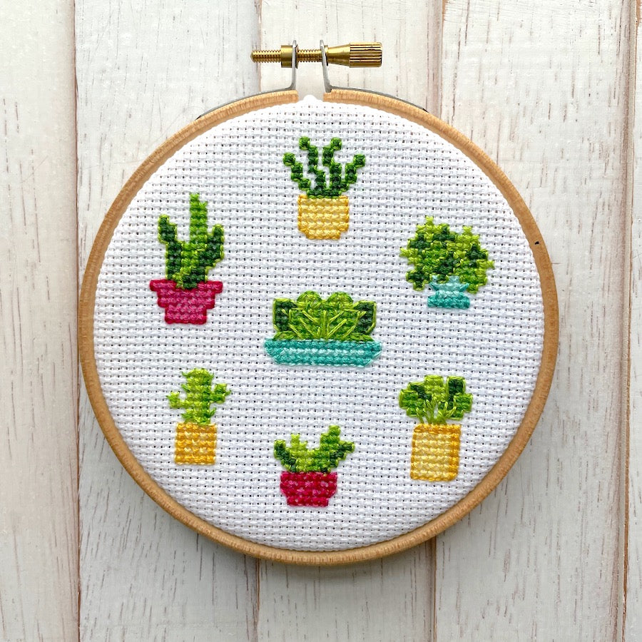 Plant Life Modern Counted Cross Stitch Kit – Spot Colors