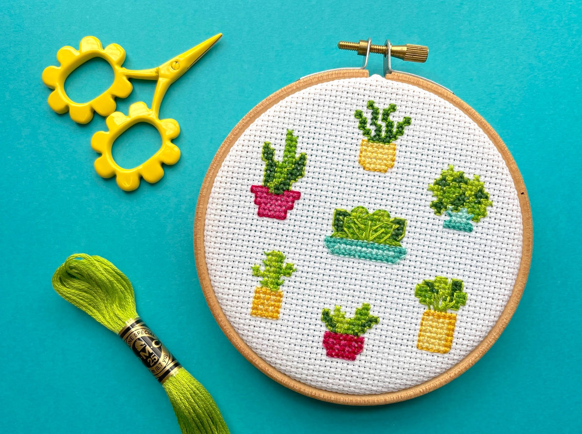 Plant Life Modern Counted Cross Stitch Digital Pattern – Spot Colors