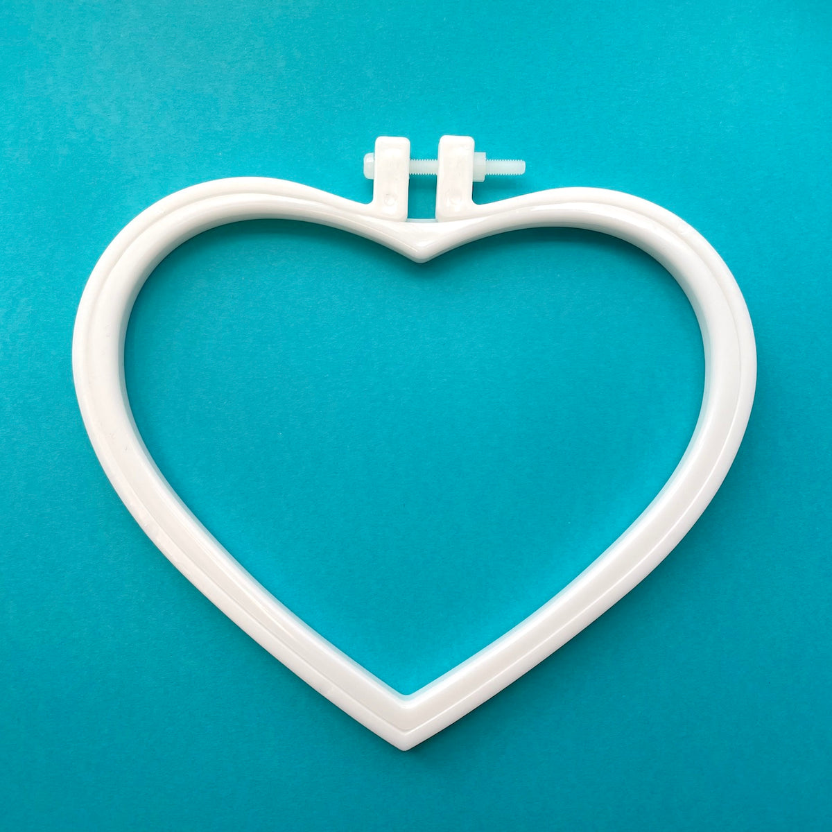 Heart White Embroidery Hoop Spot Colors