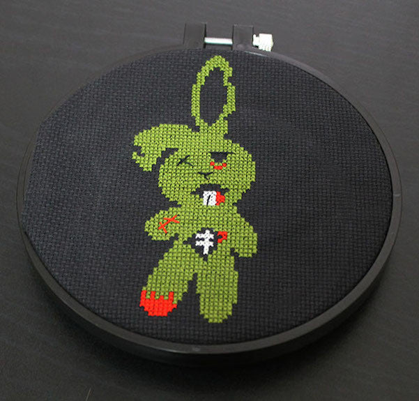 Zombie Bunny Cross Stitch DOWNLOAD Pattern and Instructions