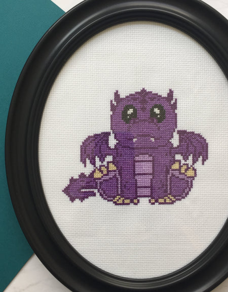 DRAGON CON - Purple Dragon Counted Cross Stitch Pattern