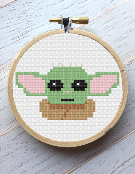 Grogu (Baby Yoda) Counted Cross Stitch DIGITAL pattern