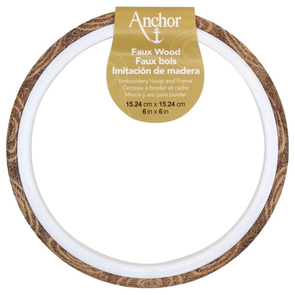 Anchor Faux Wood Round Embroidery Hoop 6"