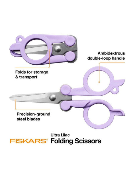 Fiskars Folding Scissors - Lilac