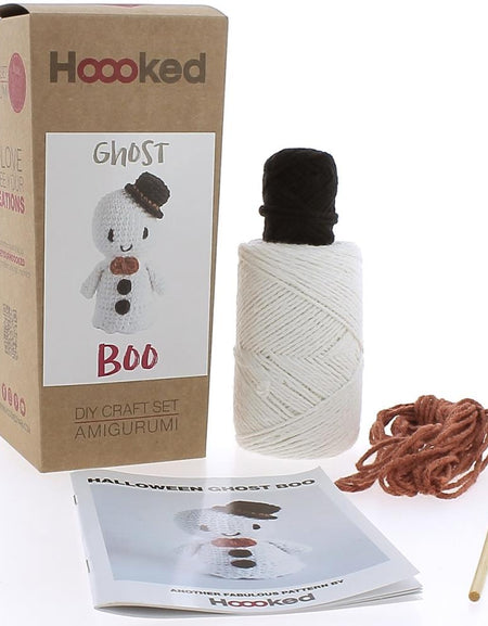 Ghost Boo - Hoooked Amigurumi DIY Kit W/Eco Barbante Yarn
