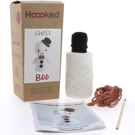 Ghost Boo - Hoooked Amigurumi DIY Kit W/Eco Barbante Yarn