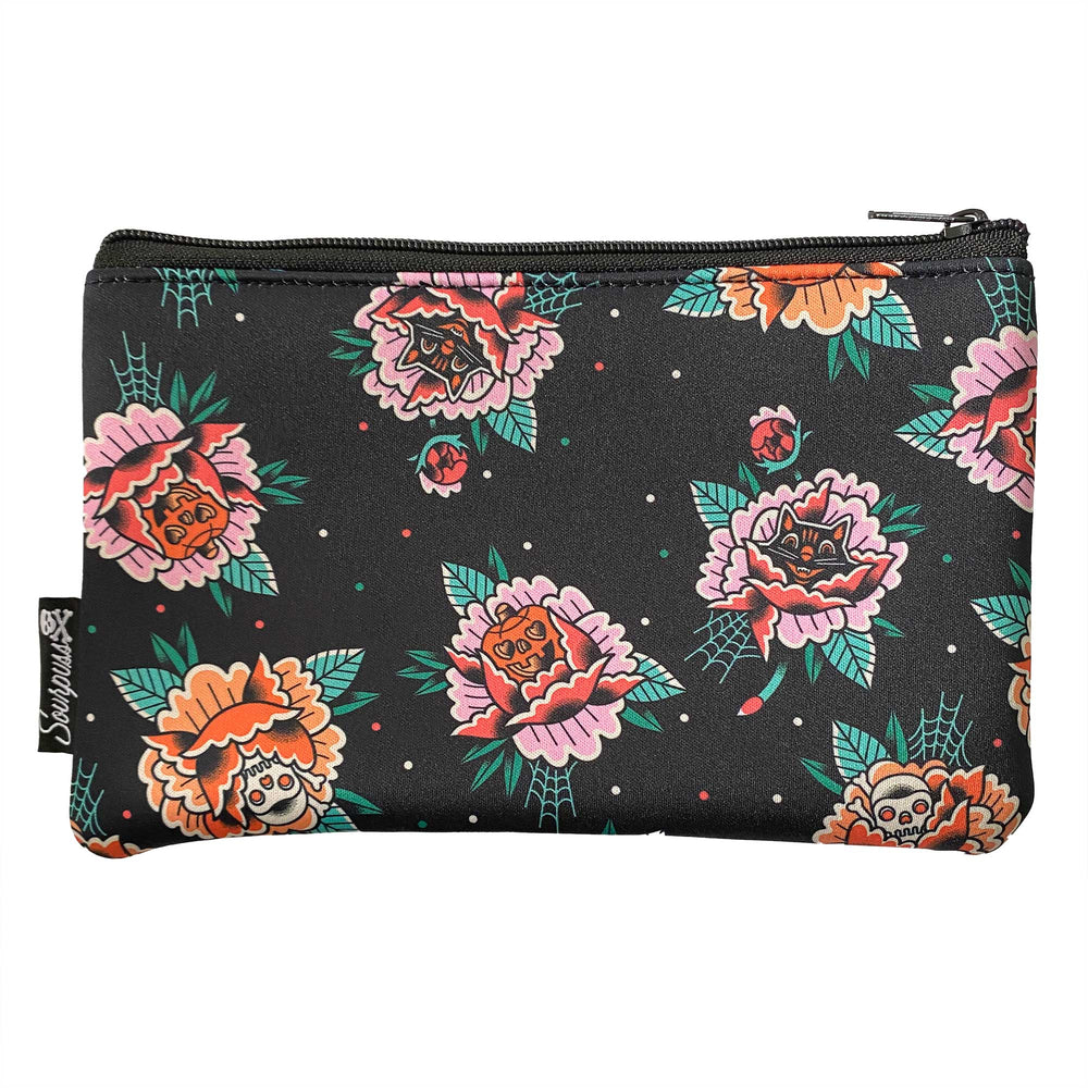 SOURPUSS CREEPY PEONIES CASE ZIP POUCH