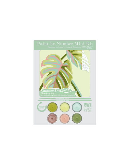 Monstera Leaves MINI Paint-by-Number Kit