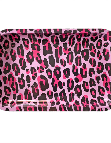 SOURPUSS PINK LEOPARD BIG TIN TRAY