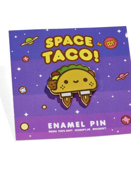Space Taco Enamel Pin by 100% Soft