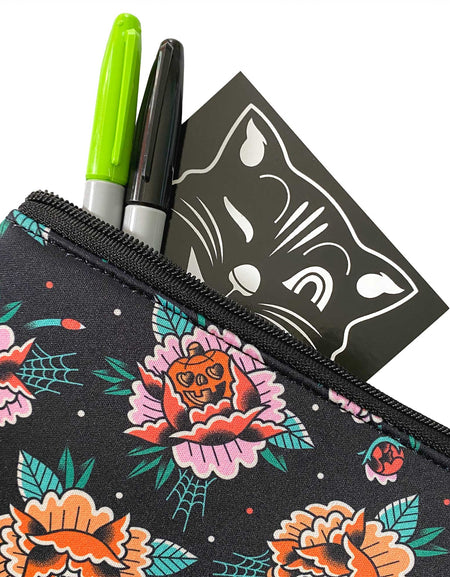 Creepy Peonies Zip Project Pouch