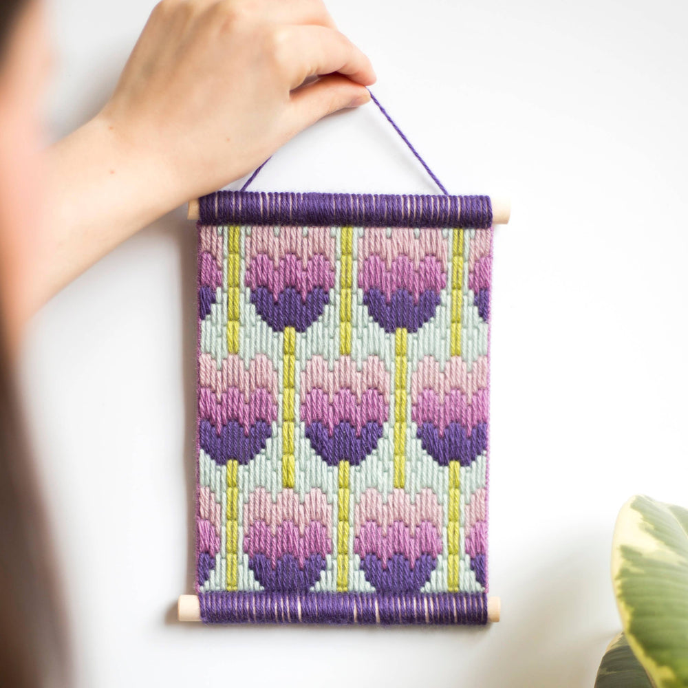 Floral Bargello Kits, Tulips Wall Hanging, Easy Tapestry Kit
