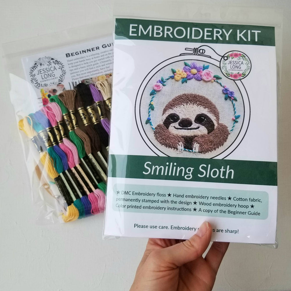 Smiling Sloth Embroidery Kit