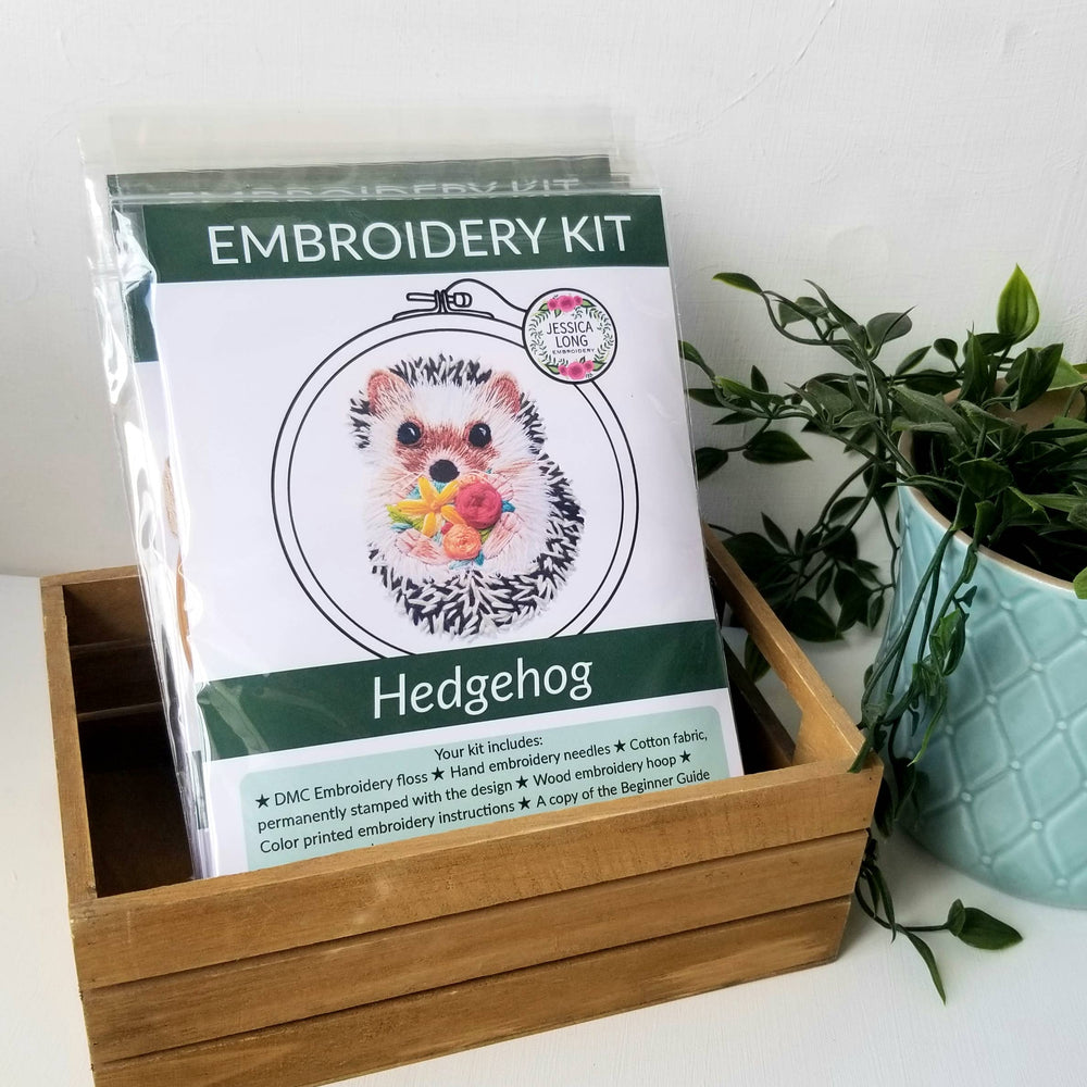 Hedgehog Embroidery Kit: Floss Card