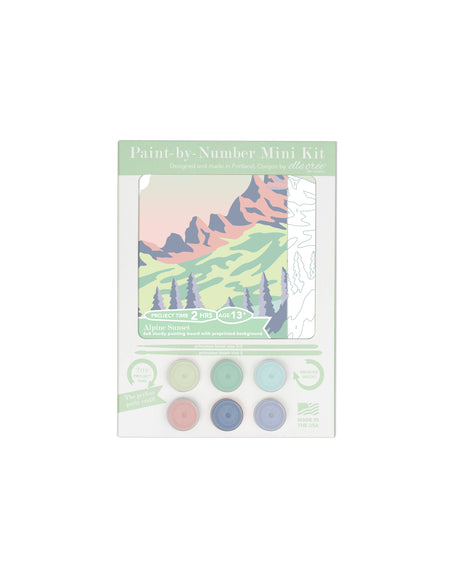 Alpine Sunset MINI Paint-by-Number Kit