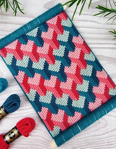 Bargello Tapestry Kit, Geometric Wall Hanging Bargello Kit