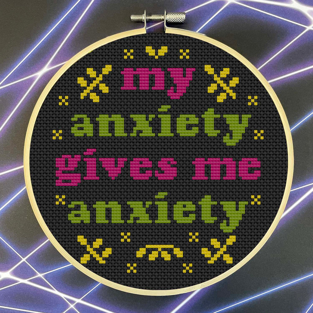 My Anxiety Counted Cross Stitch DIY KIT