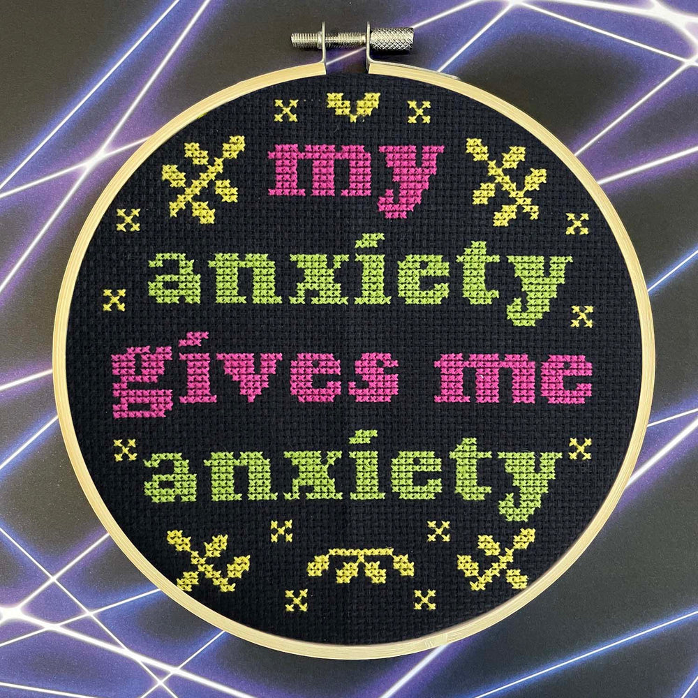 WS My Anxiety Counted Cross Stitch DIY KIT