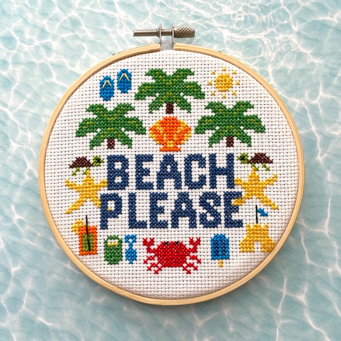 Beach Please Counted Cross Stitch DIGITAL pattern