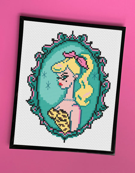 Cameo Doll: Blonde by Fluff Cross Stitch DIGITAL download pattern