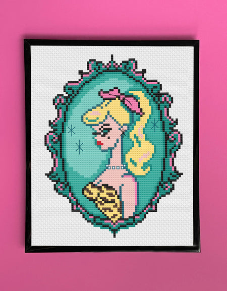 Cameo Doll: Blonde by Fluff Cross Stitch DIGITAL download pattern