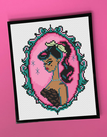 Cameo Doll: Brunette by Fluff Cross Stitch DIGITAL download pattern