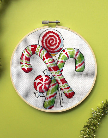 Candy Canes by Mary Engelbreit Counted Cross Stitch DIGITAL Pattern