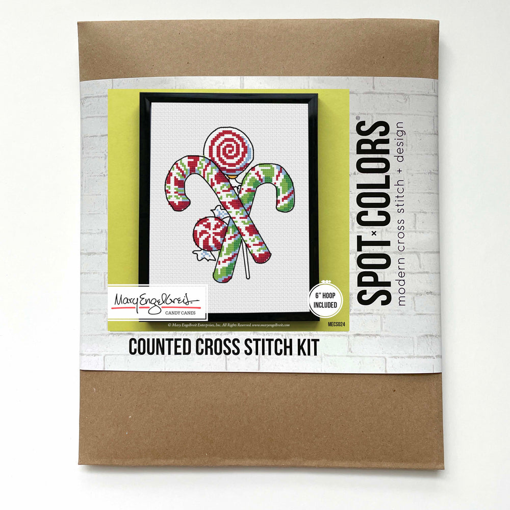 Candy Canes by Mary Engelbreit Counted Cross Stitch DIY KIT