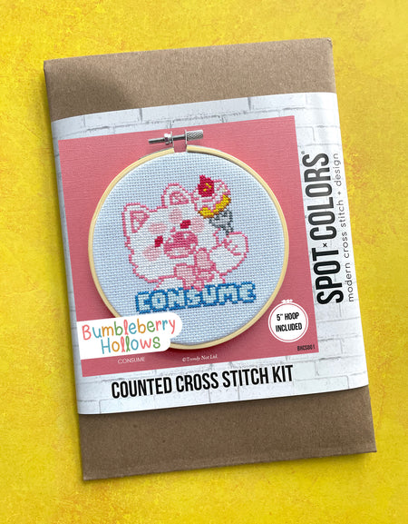Consume by Bumbleberry Hollows Counted Cross Stitch DIY KIT