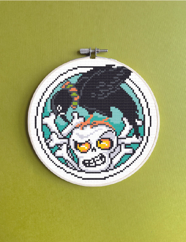 Crow & Bones by Mary Engelbreit Cross Stitch Digital Download Pattern