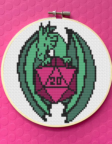 D 20 Dragon by Rose Catherine Khan Cross Stitch DIGITAL Pattern