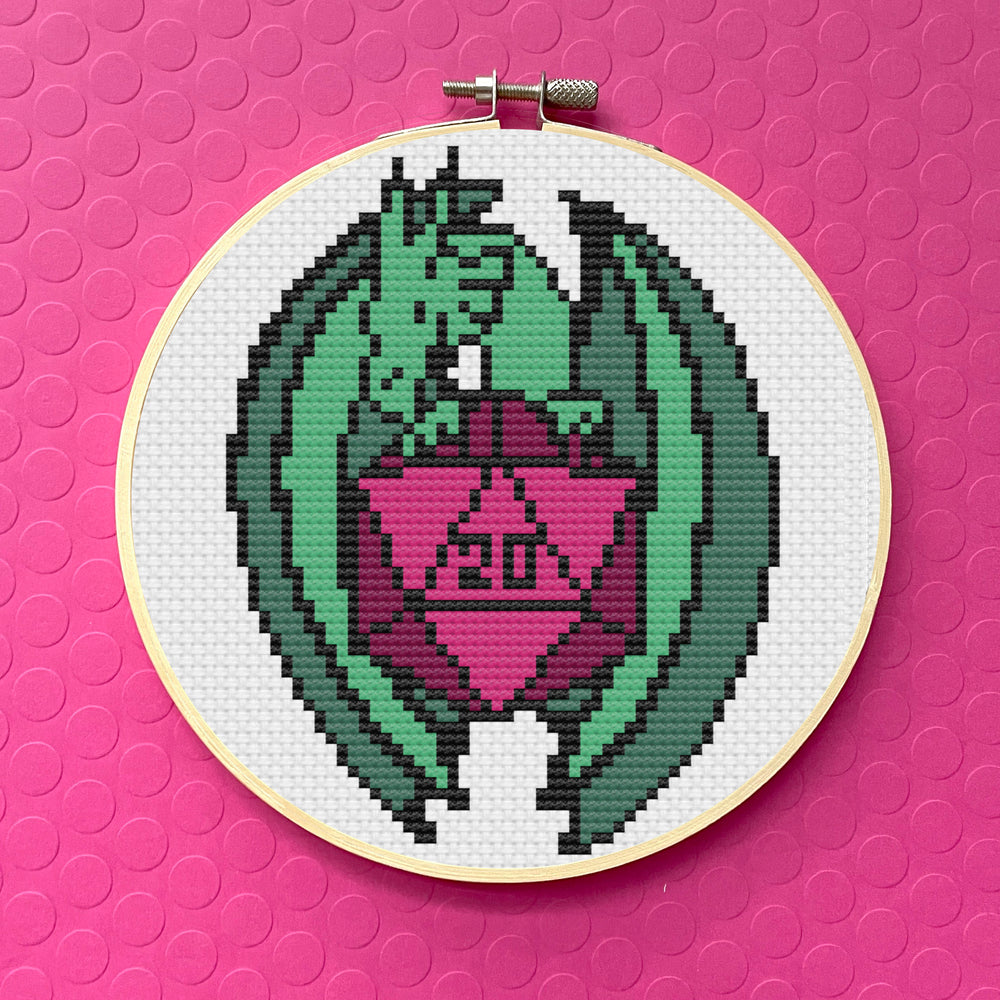 D 20 Dragon by Rose Catherine Khan Cross Stitch DIGITAL Pattern
