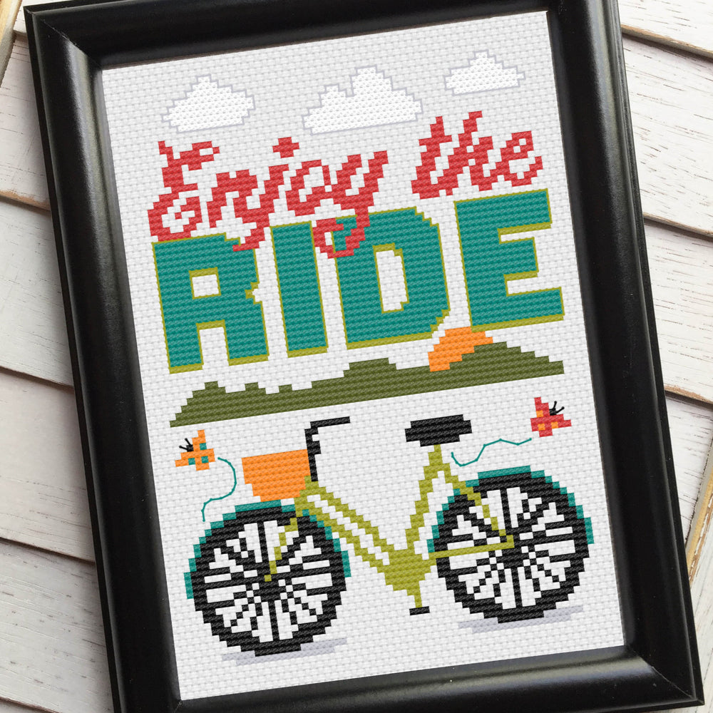 Enjoy The Ride Counted Cross Stitch DIY KIT
