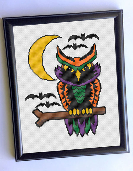 WS Halloween Owl Counted Cross Stitch DIY KIT