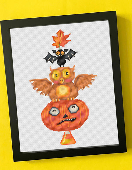 Halloween Totem by Mary Engelbreit Counted Cross Stitch DIY KIT
