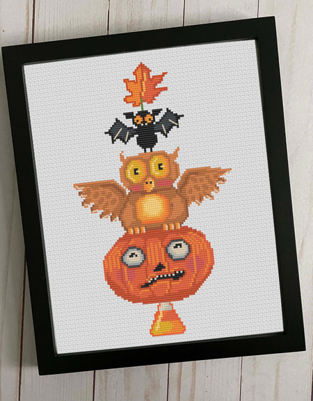 Halloween Totem by Mary Engelbreit Counted Cross Stitch Digital Pattern