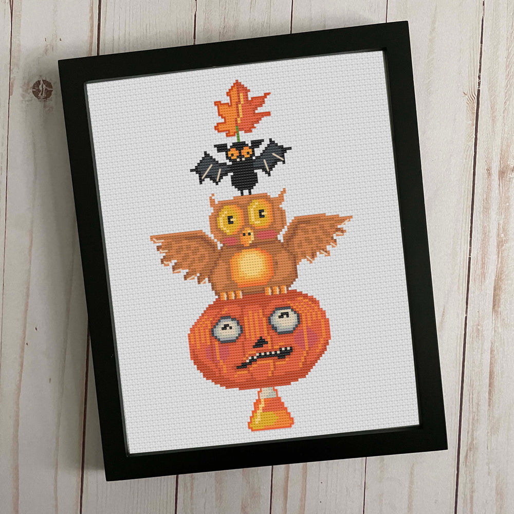 Halloween Totem by Mary Engelbreit Counted Cross Stitch Digital Pattern