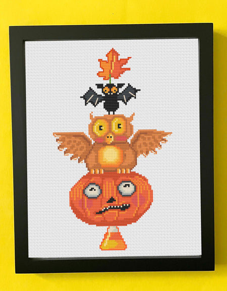 Halloween Totem by Mary Engelbreit Counted Cross Stitch Digital Pattern