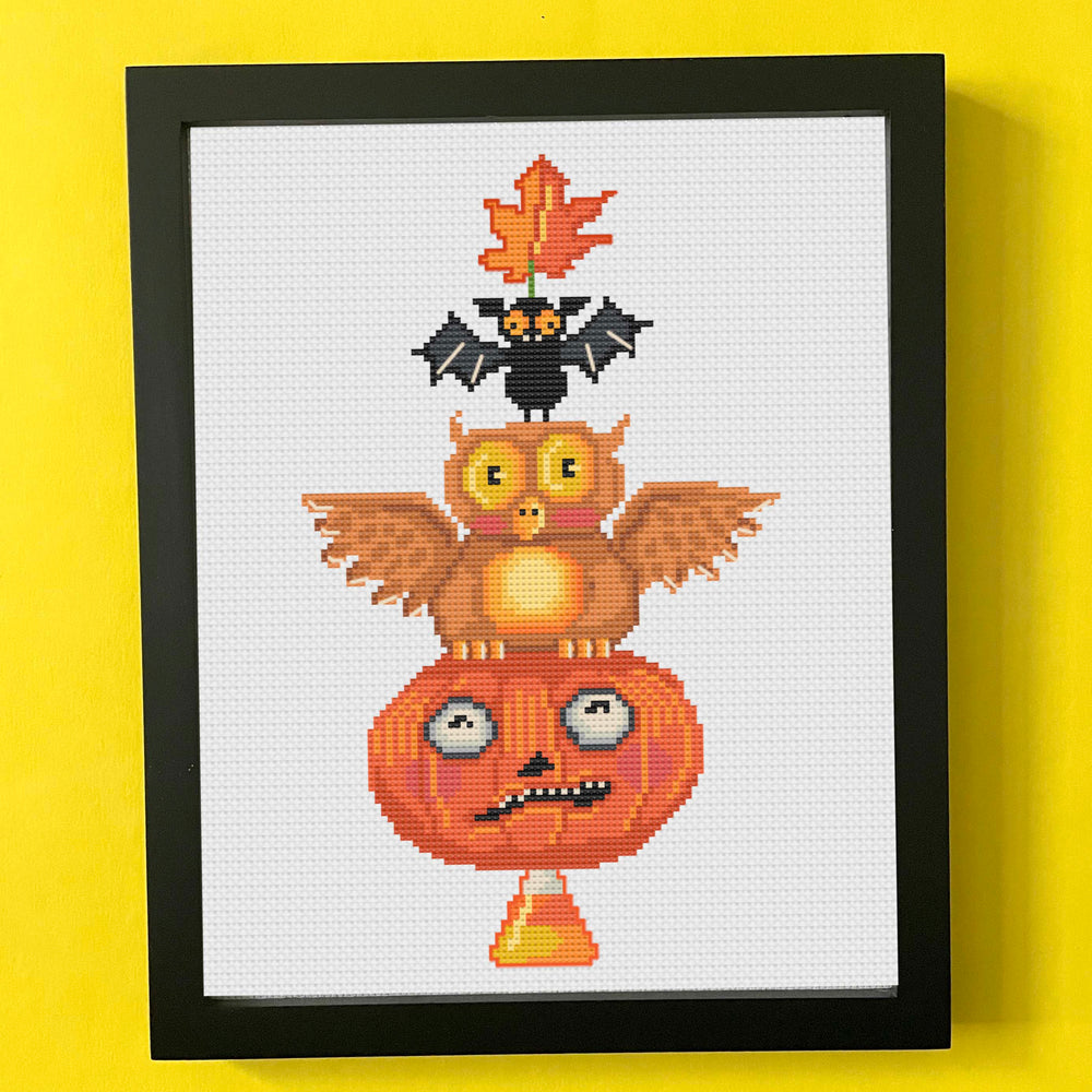 Halloween Totem by Mary Engelbreit Counted Cross Stitch Digital Pattern