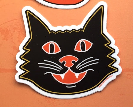 Halloween Black Cat Sticker 3"