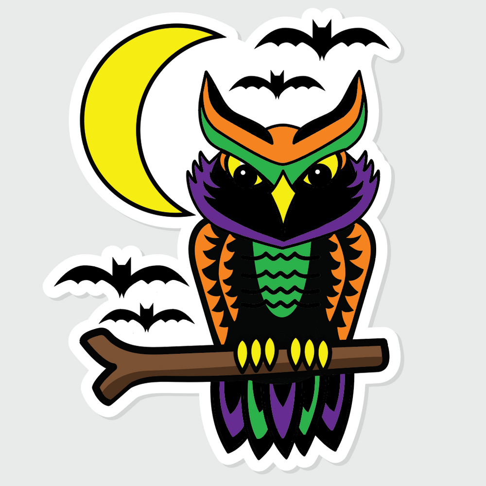 Halloween Owl Sticker 4"
