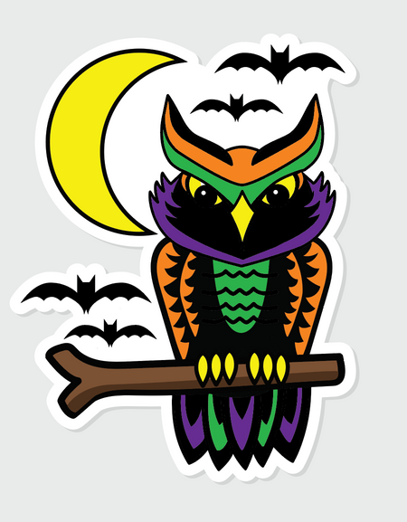 WS Halloween Owl Sticker 4"