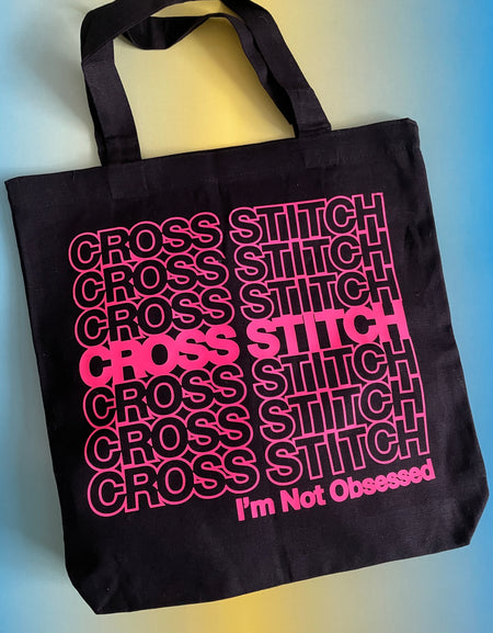 Cross Stitch Obsessed Tote Bag