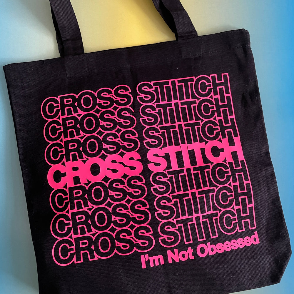 Cross Stitch Obsessed Tote Bag