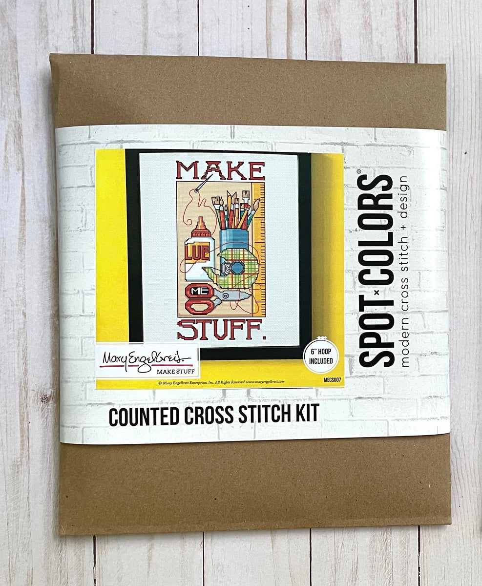 Make Stuff by Mary Engelbreit Counted Cross Stitch DIY KIT – Spot Colors