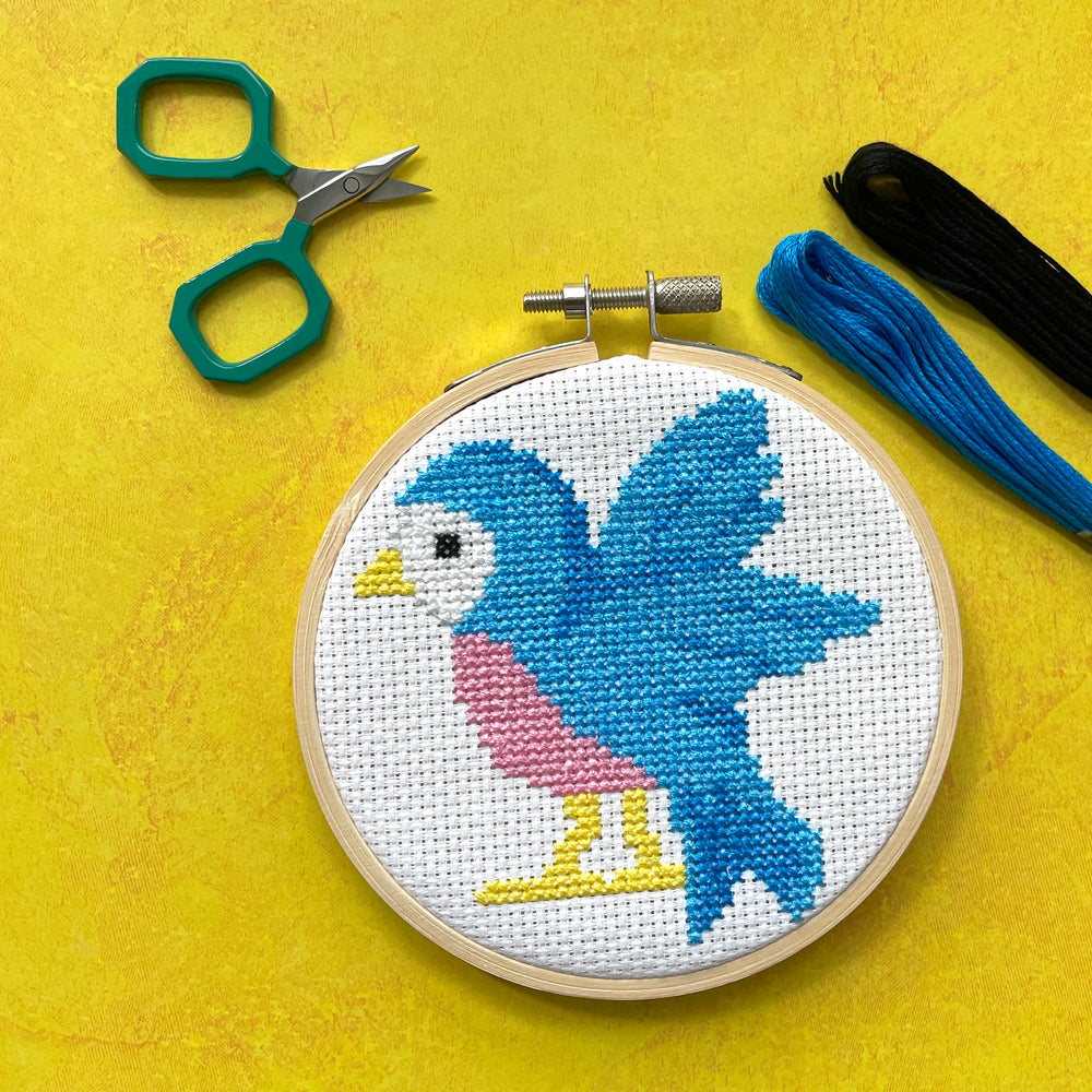 Bluebird by Mary Engelbreit Counted Cross Stitch DIY KIT – Spot Colors bluebird-by-mary-engelbreit-counted-cross-stitch-diy-kit-spot-colors
