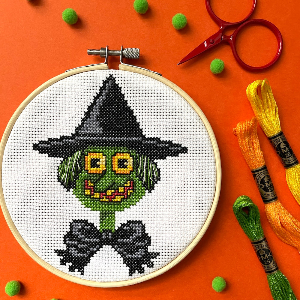 Green Witch by Mary Engelbreit Counted Cross Stitch Digital Pattern